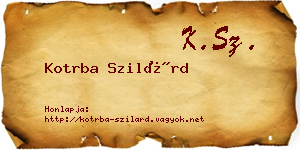Kotrba Szilárd névjegykártya