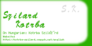 szilard kotrba business card